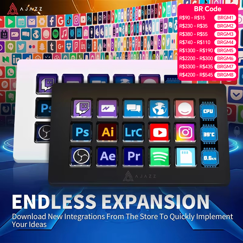 Elgato Stream Deck - AJAZZ AKP153E/AKP03E Multifunctional Console Panel Desktop