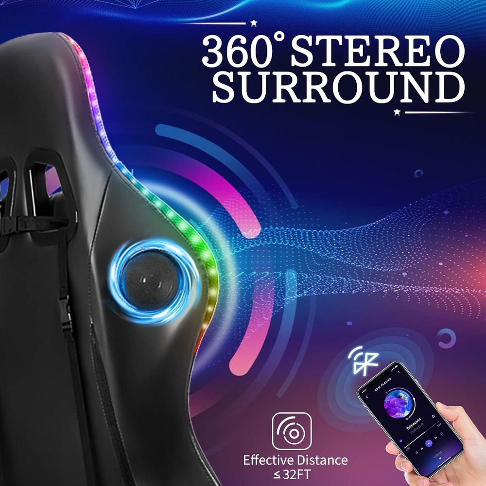 RGB Gaming Chair with Speakers - Rgb Gaming Chair ulasan dan harga