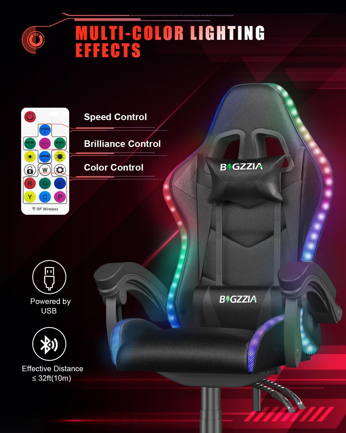 Gaming Chair with RGB LED Ligh - Rgb Gaming Chair ulasan dan harga