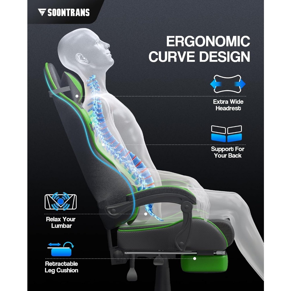 Ergonomic Gaming Chair with Fo - Gaming & Esports District ulasan dan harga