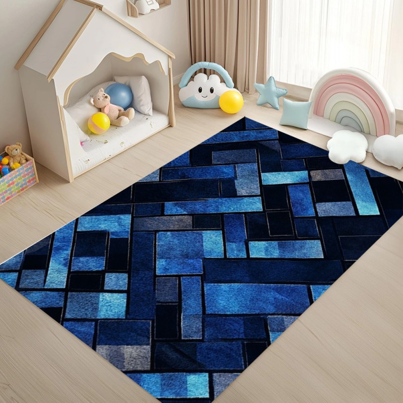Nordic Blue Geometric Patchwor - Esports Gaming Live ulasan dan harga